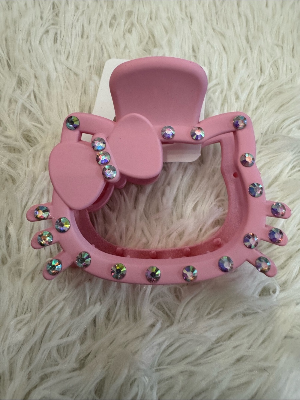 Pink Hello Kitty Rhinestone Bow Hair Clip claw